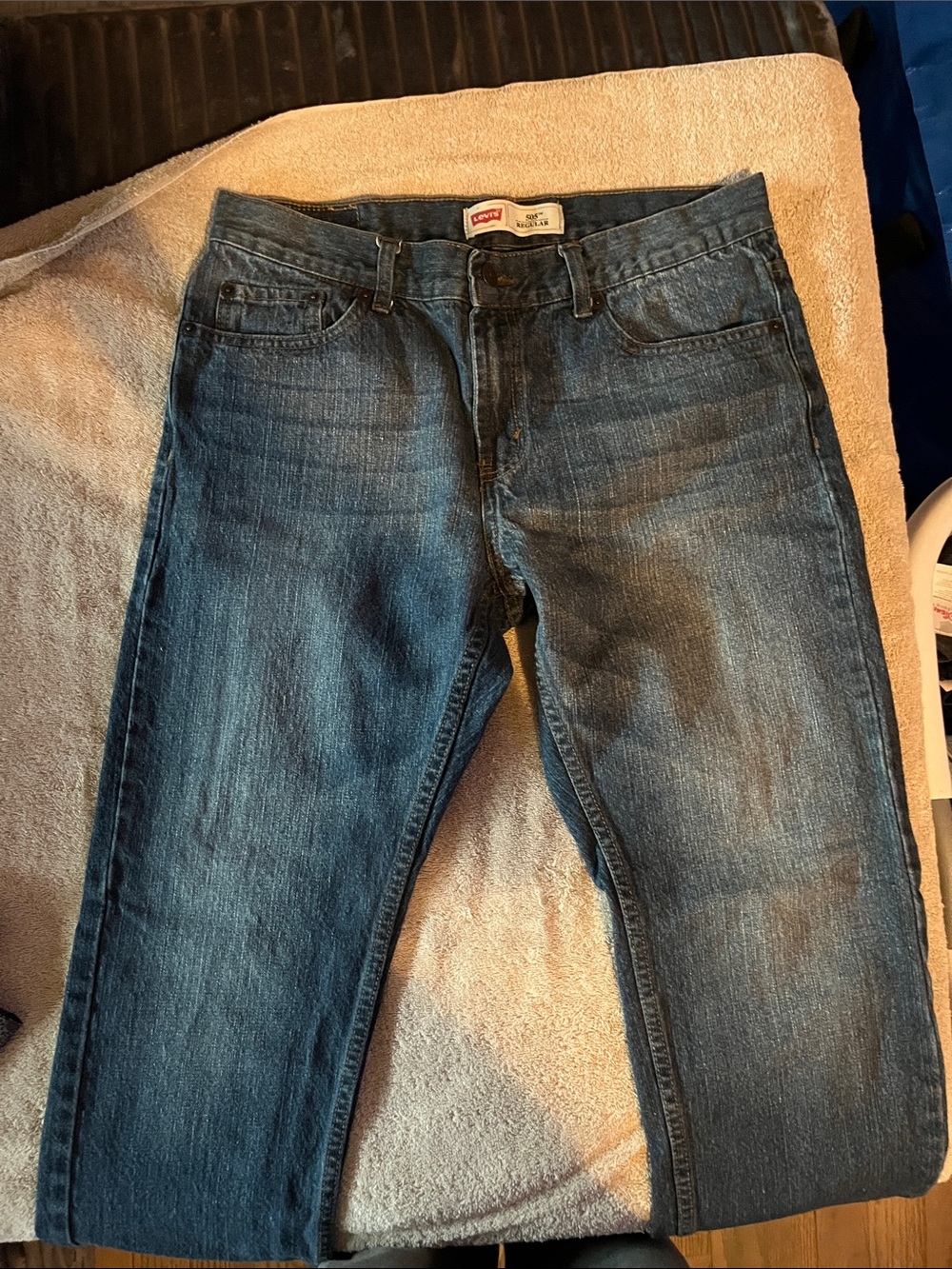 Levi's Husky Boys Dark Blue Straight Leg Jeans size 33/29